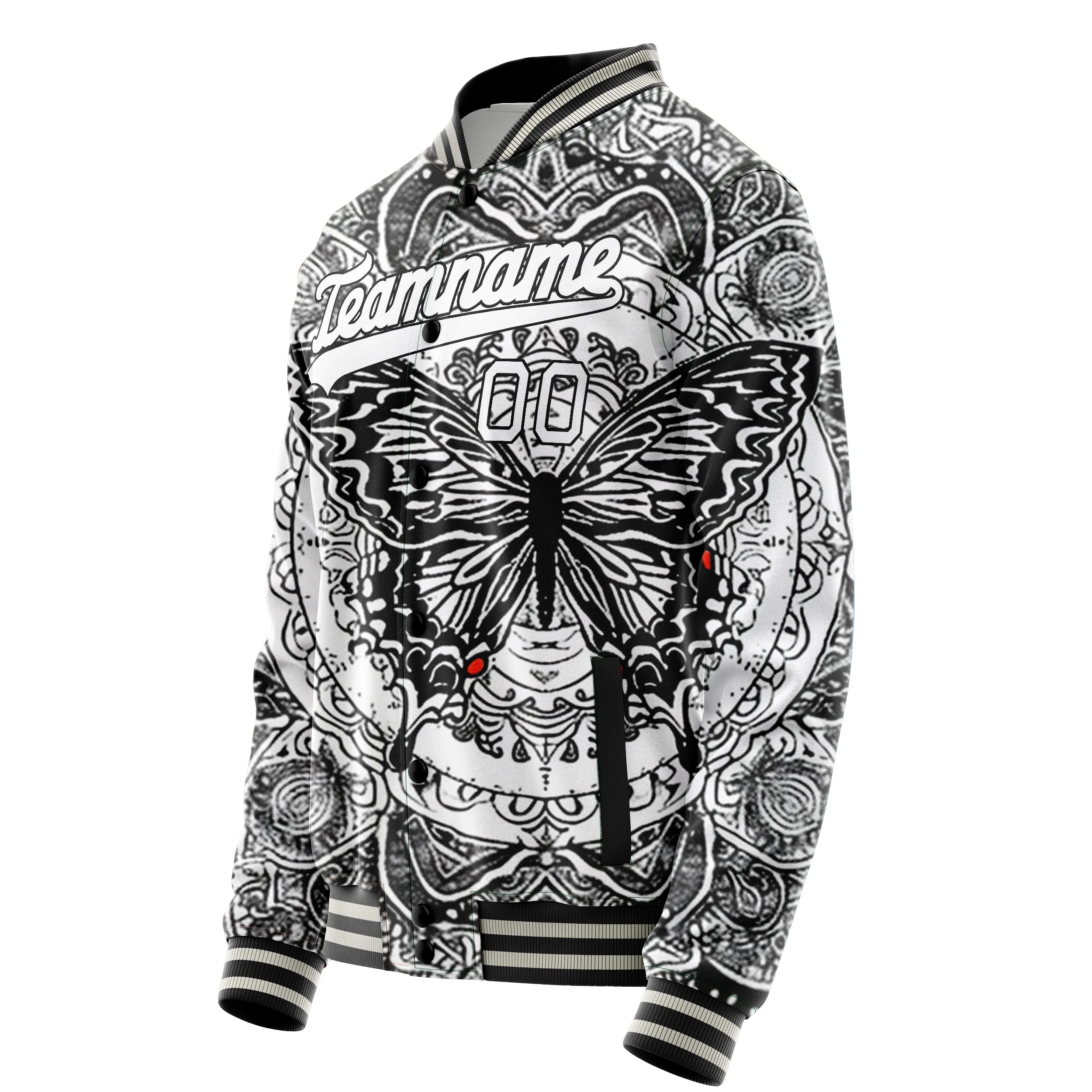 Custom Black and White Butterfly Jacket sold by Tailorly product image thumbnail 3