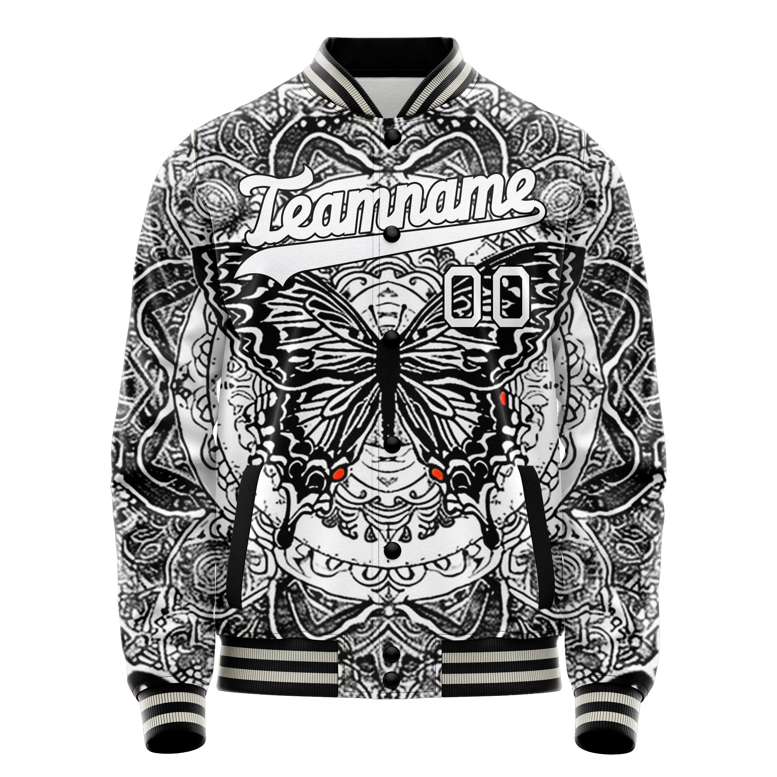 Custom Black and White Butterfly Jacket sold by Tailorly product image thumbnail 2