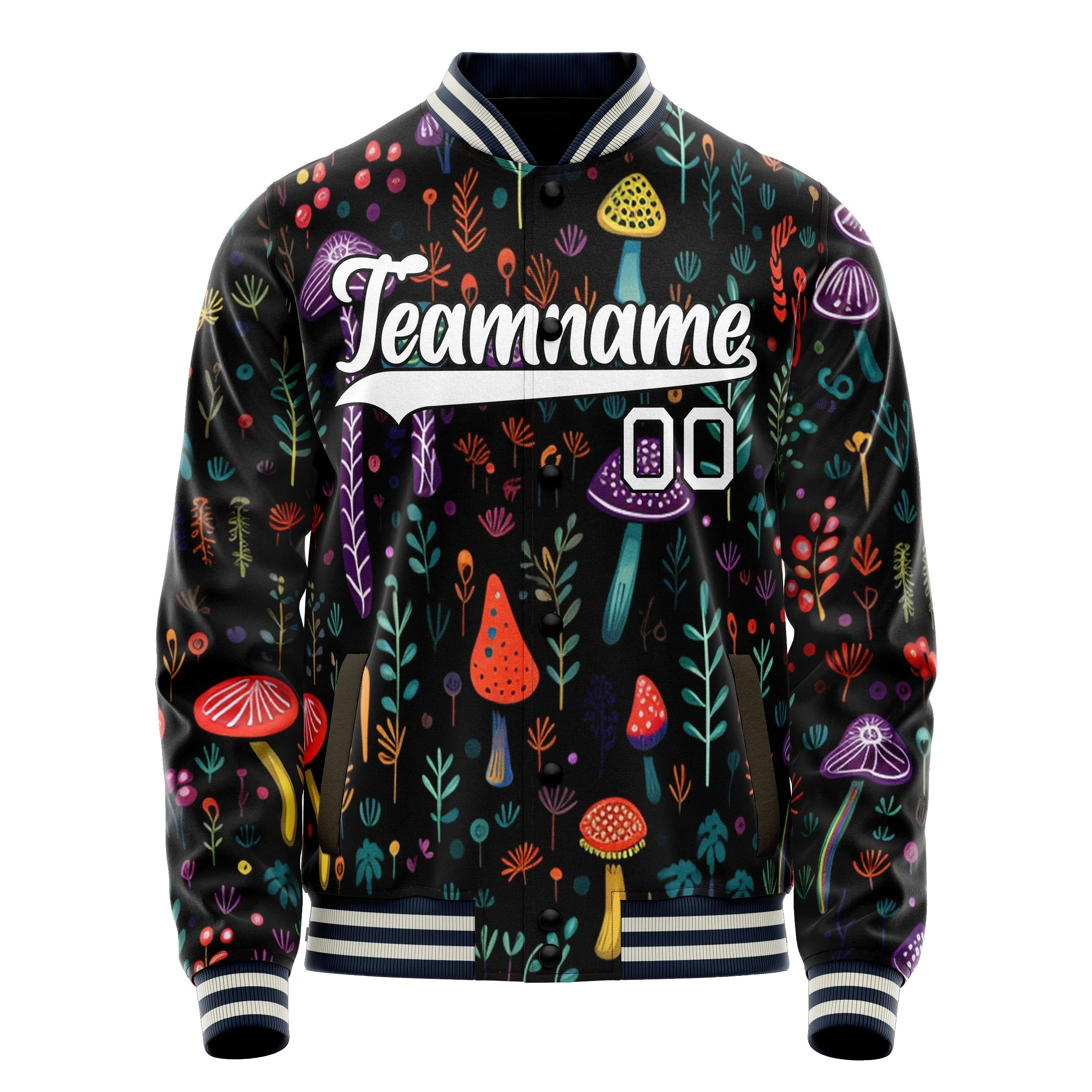 Custom Colorful Mushrooms Jacket sold by Tailorly product image thumbnail 2