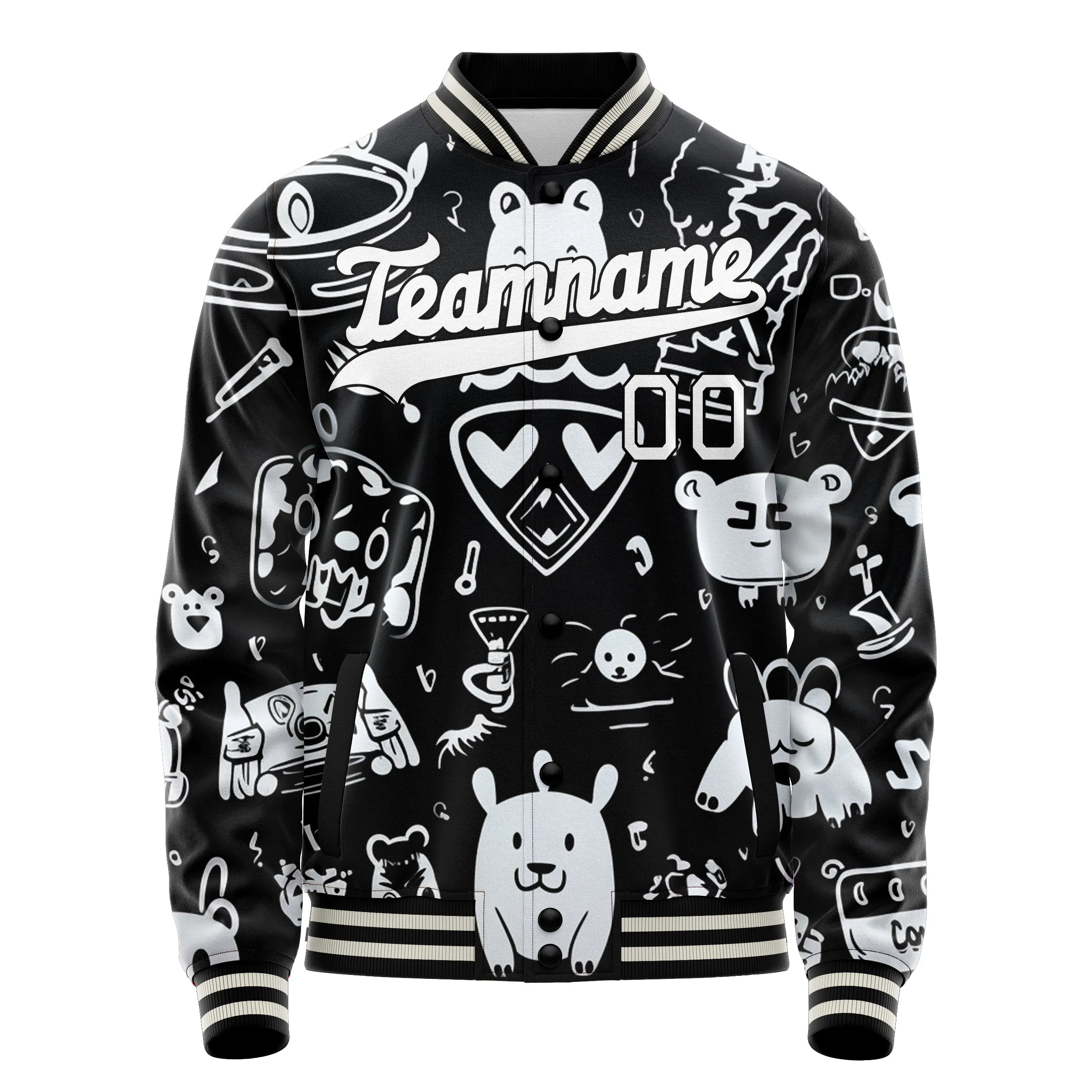 Custom Black King Pattern Jacket sold by Tailorly product image thumbnail 2