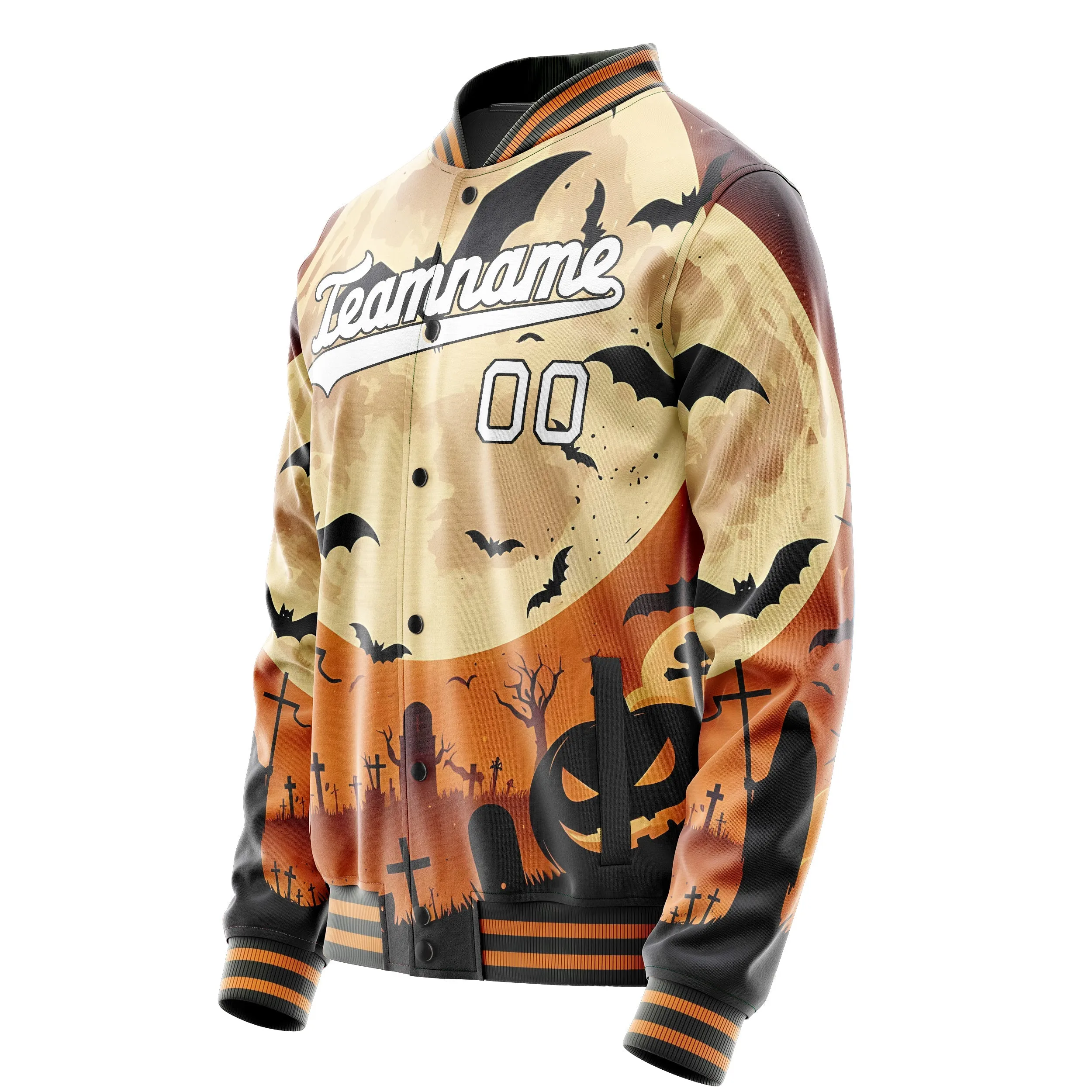 Custom Orange Halloween Jacket sold by Tailorly product image thumbnail 3