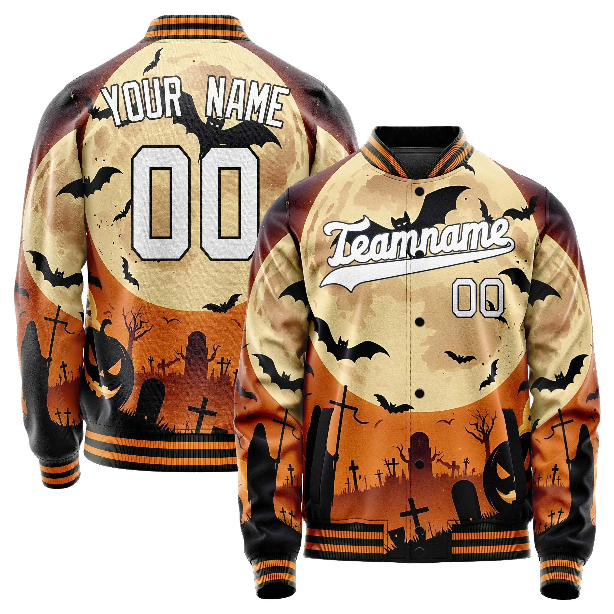 Custom Orange Halloween Jacket sold by Tailorly