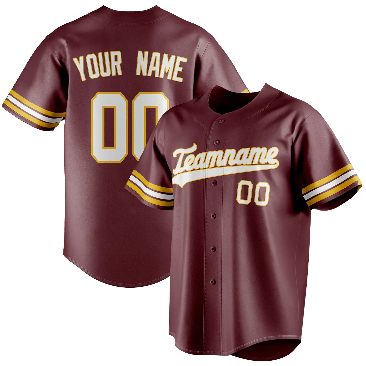 Custom Burgundy & White Color Fan Baseball Jersey sold by Tailorly