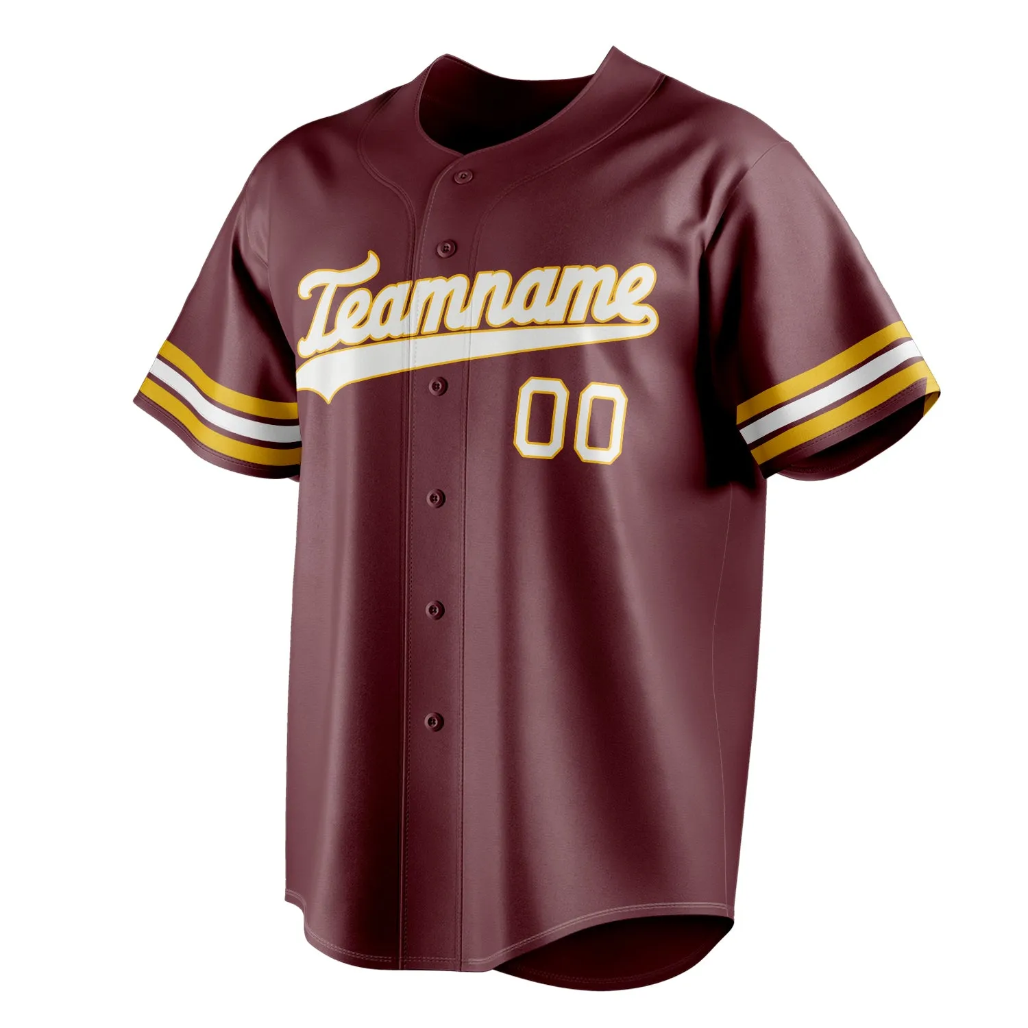 Custom Burgundy & White Color Fan Baseball Jersey sold by Tailorly product image thumbnail 3