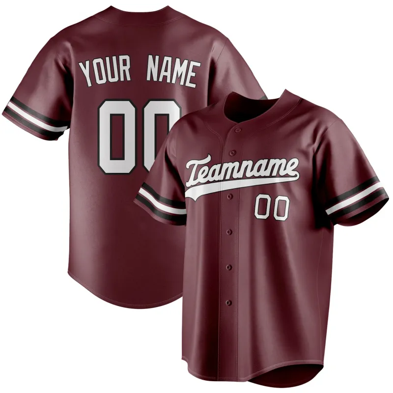 Custom Burgundy & White Color Fan Baseball Jersey sold by Tailorly