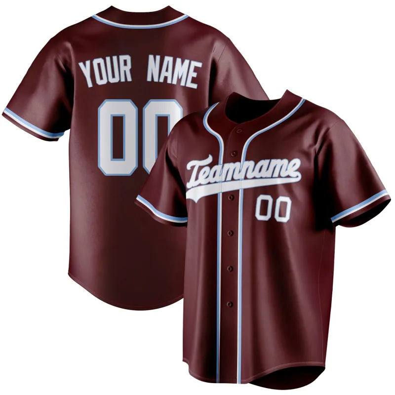 Custom Burgundy & White Color Fan Baseball Jersey sold by Tailorly