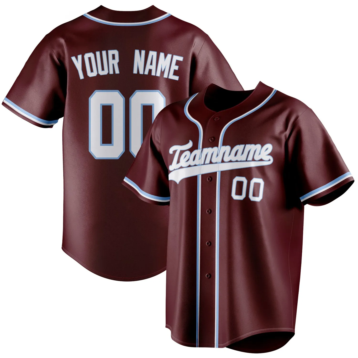Custom Burgundy & White Color Fan Baseball Jersey sold by Tailorly