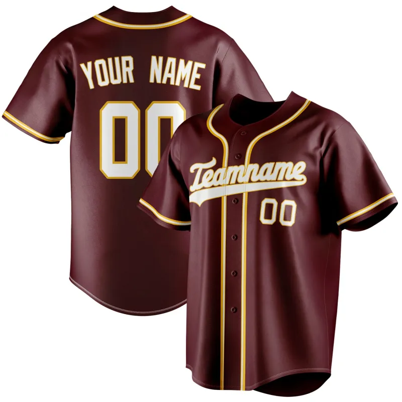 Custom Burgundy & White Color Fan Baseball Jersey sold by Tailorly