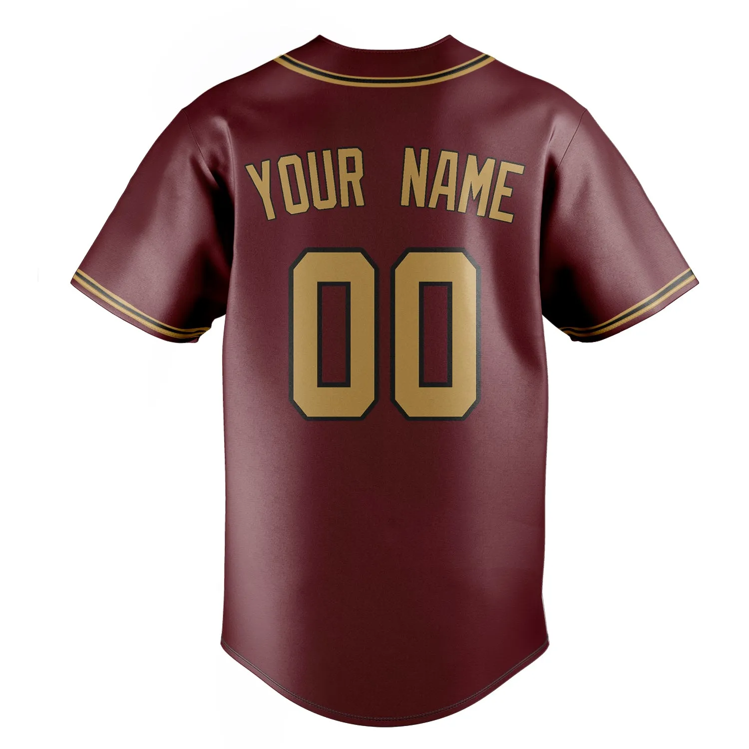 Custom Burgundy & Old Gold Color Fan Baseball Jersey sold by Tailorly product image thumbnail 4