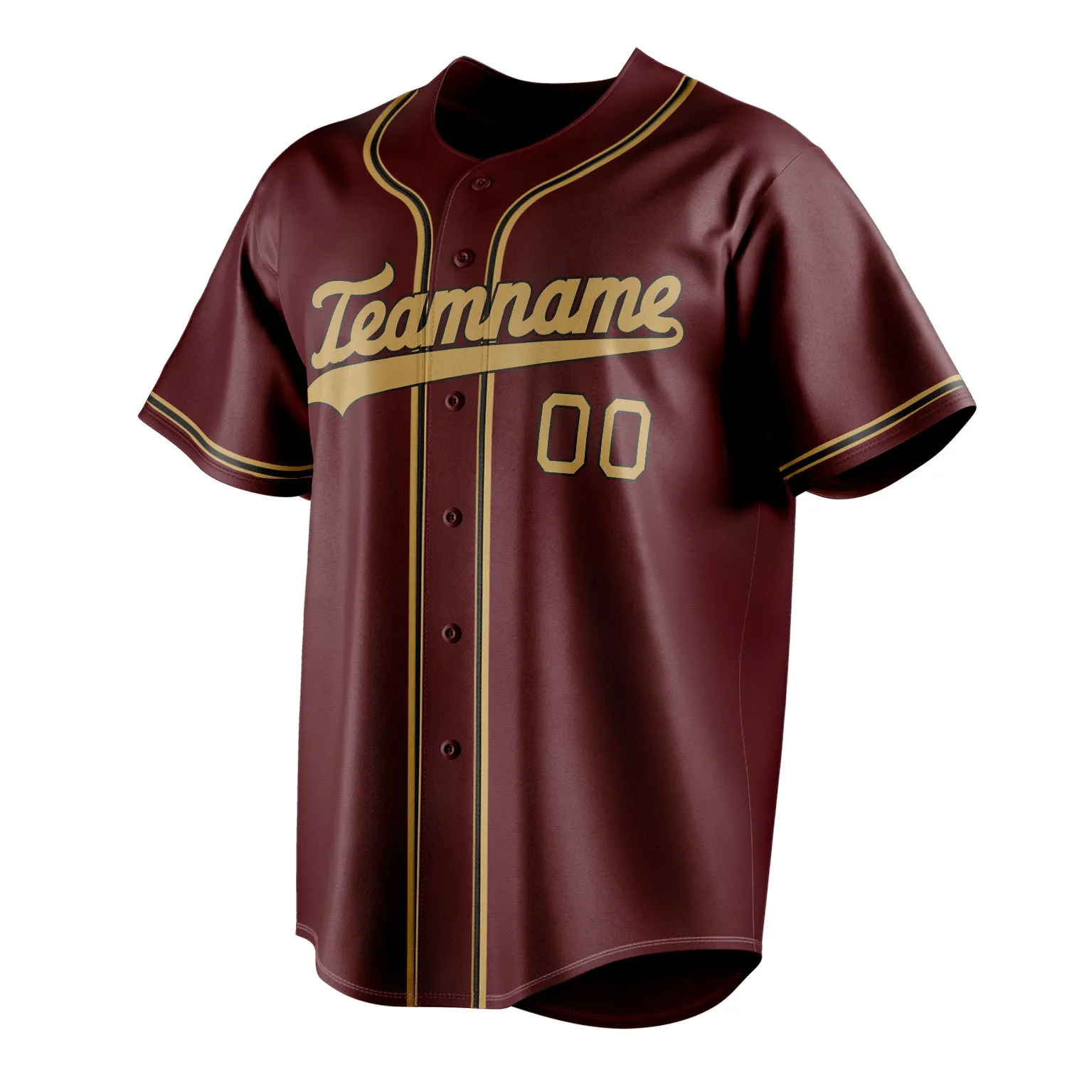 Custom Burgundy & Old Gold Color Fan Baseball Jersey sold by Tailorly product image thumbnail 3