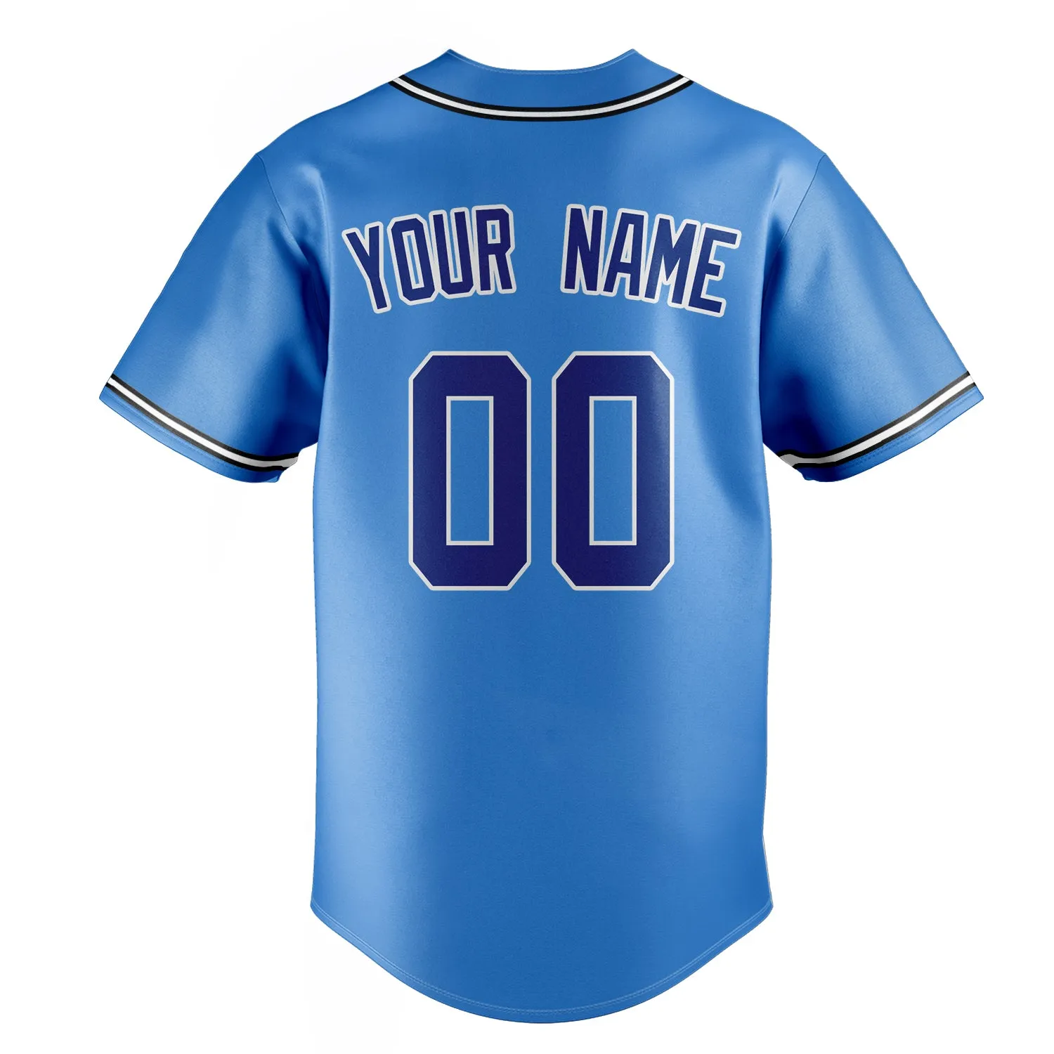 Custom Electric Blue & Navy Color Fan Baseball Jersey sold by Tailorly product image thumbnail 4