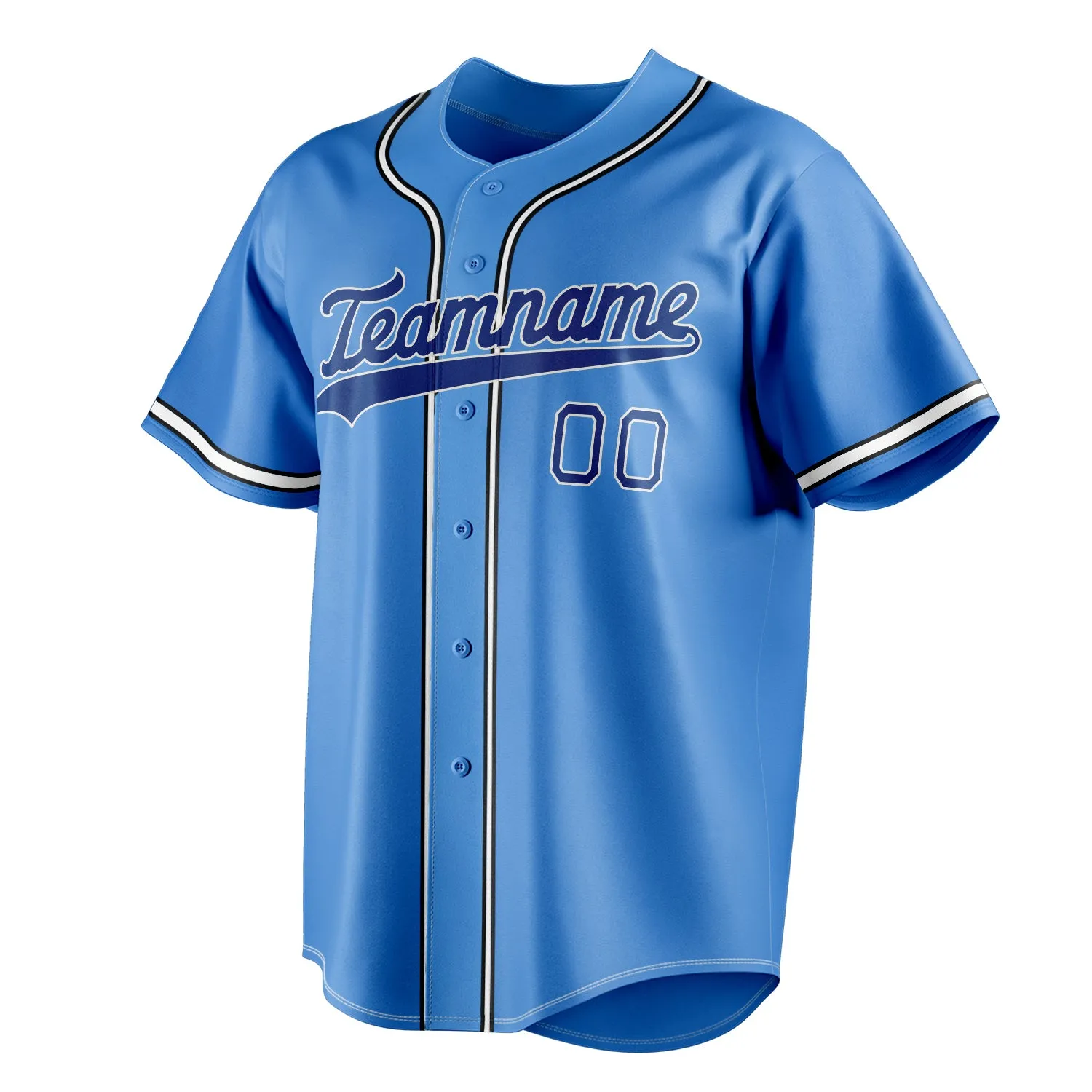 Custom Electric Blue & Navy Color Fan Baseball Jersey sold by Tailorly product image thumbnail 3