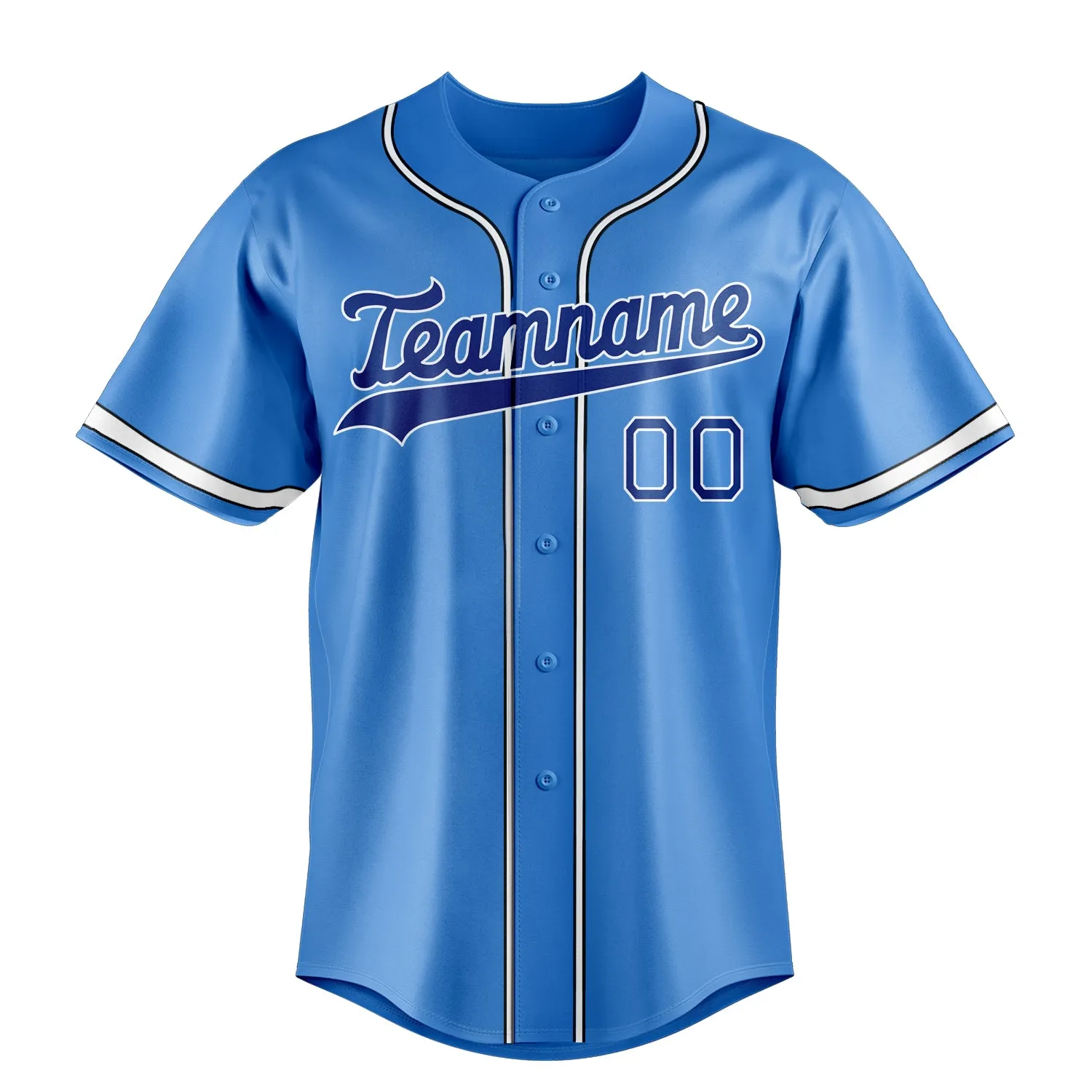 Custom Electric Blue & Navy Color Fan Baseball Jersey sold by Tailorly product image thumbnail 2
