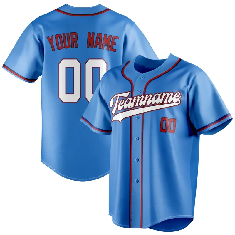 Custom Electric Blue & White Color Fan Baseball Jersey sold by Tailorly