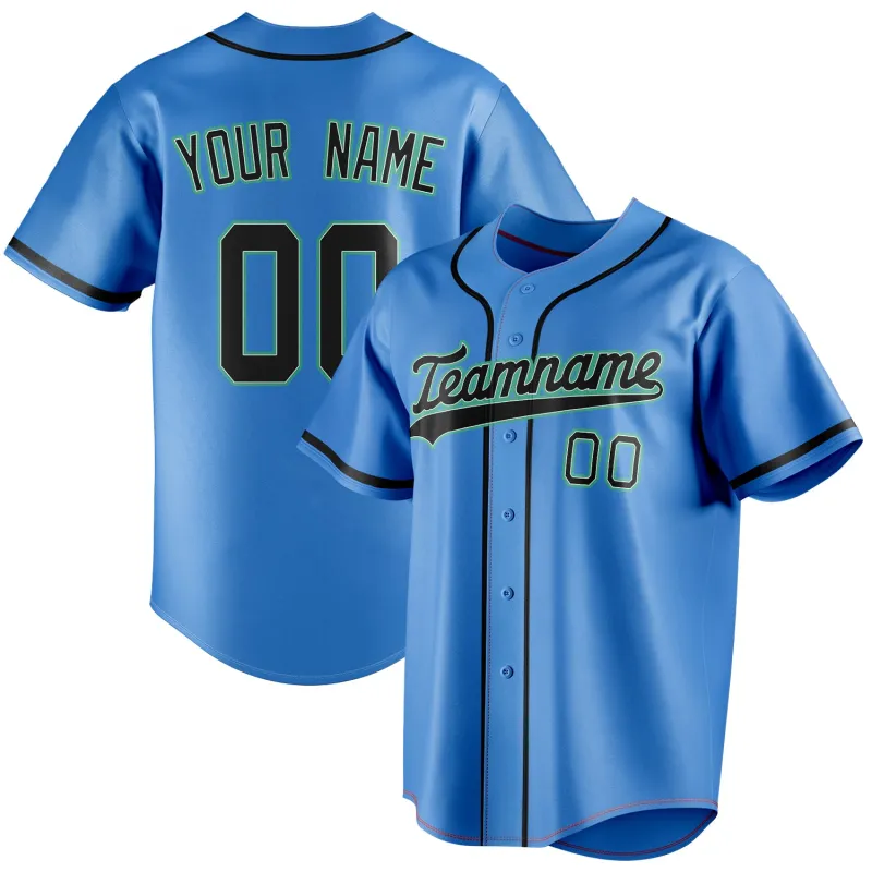 Custom Electric Blue & Navy Color Fan Baseball Jersey sold by Tailorly