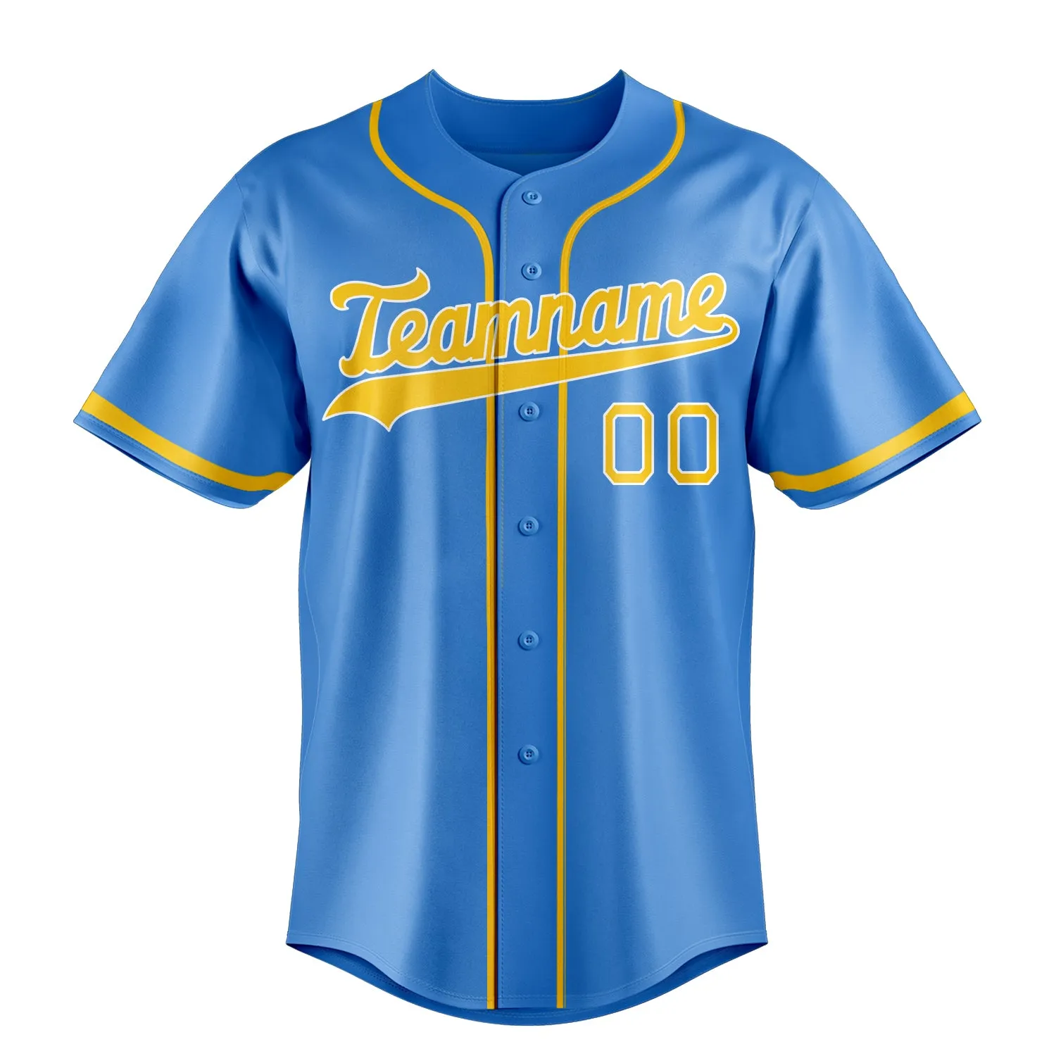 Custom Electric Blue & Gold Color Fan Baseball Jersey sold by Tailorly product image thumbnail 2