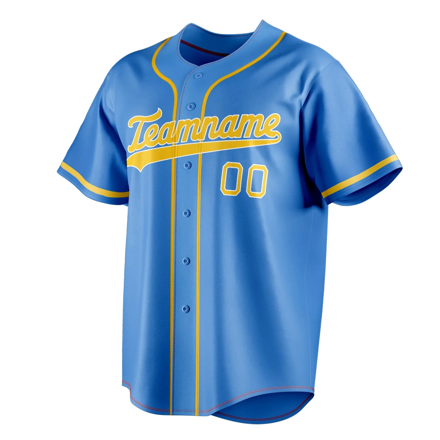 Custom Electric Blue & Gold Color Fan Baseball Jersey sold by Tailorly product image thumbnail 3