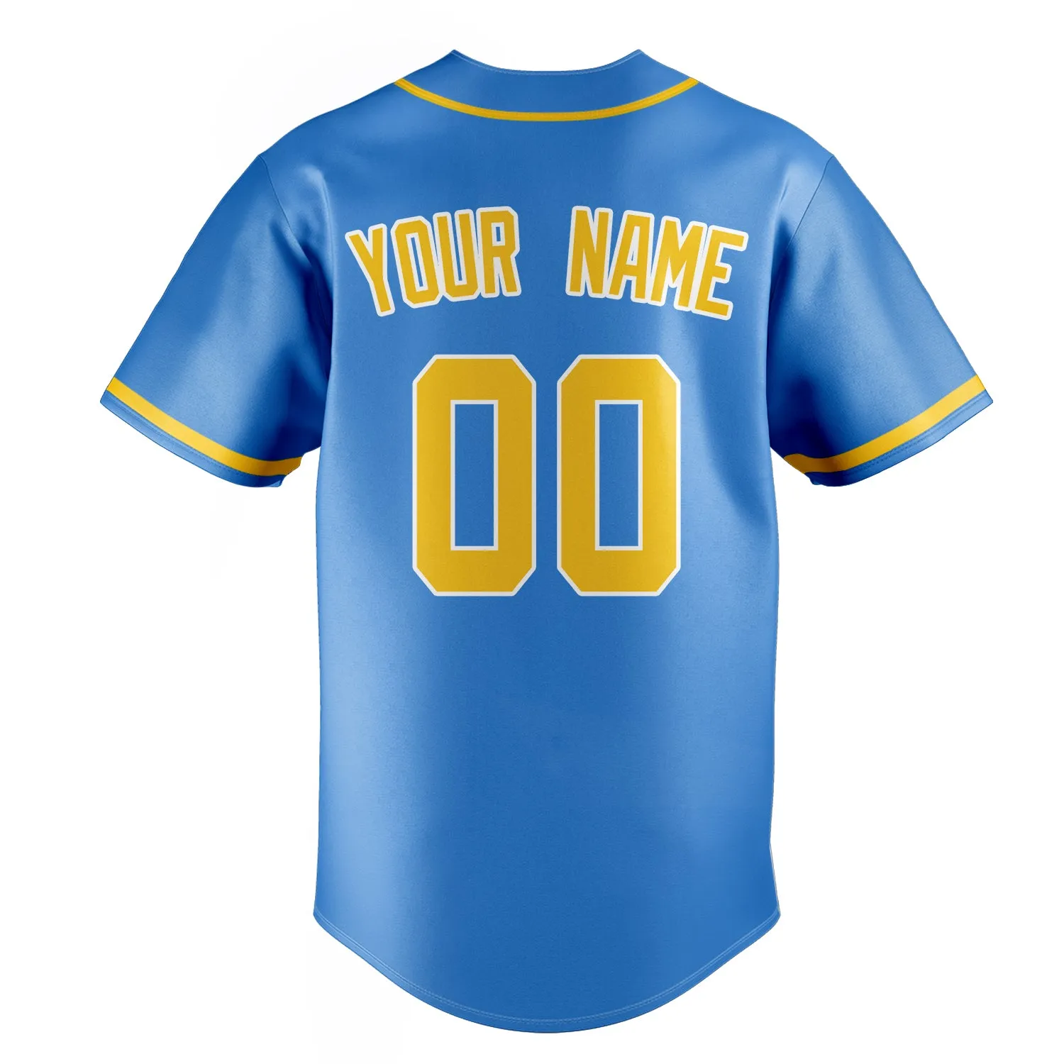 Custom Electric Blue & Gold Color Fan Baseball Jersey sold by Tailorly product image thumbnail 4