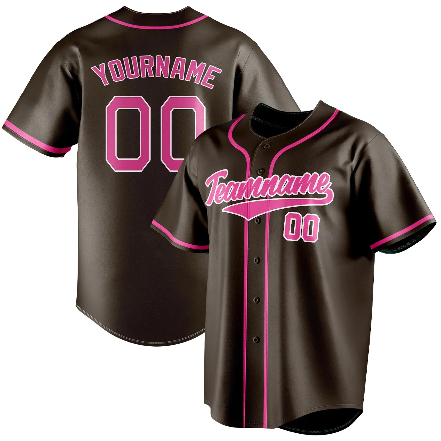 Custom Brown & Pink Color Fan Baseball Jersey sold by Tailorly