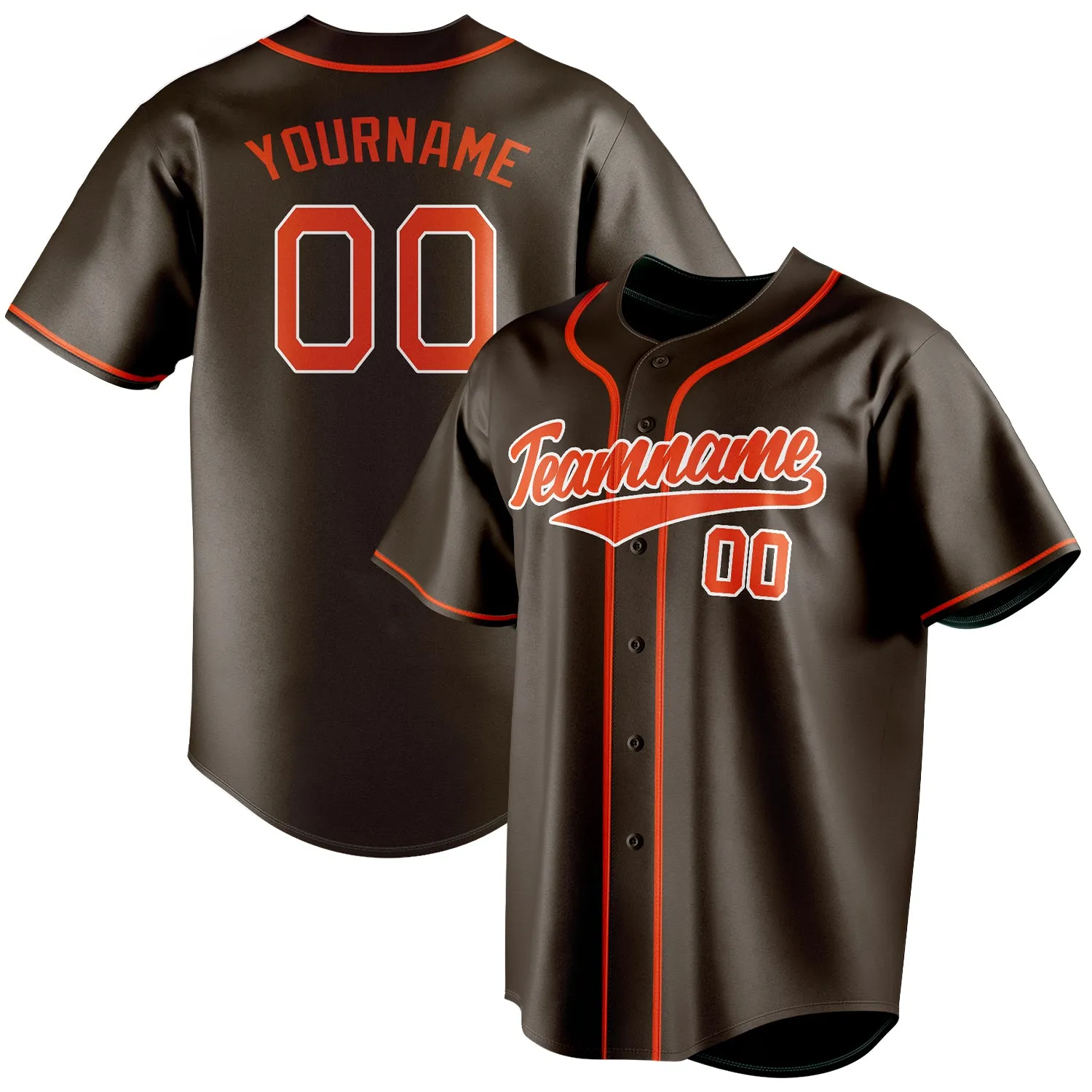 Custom Brown & Orange Color Fan Baseball Jersey sold by Tailorly