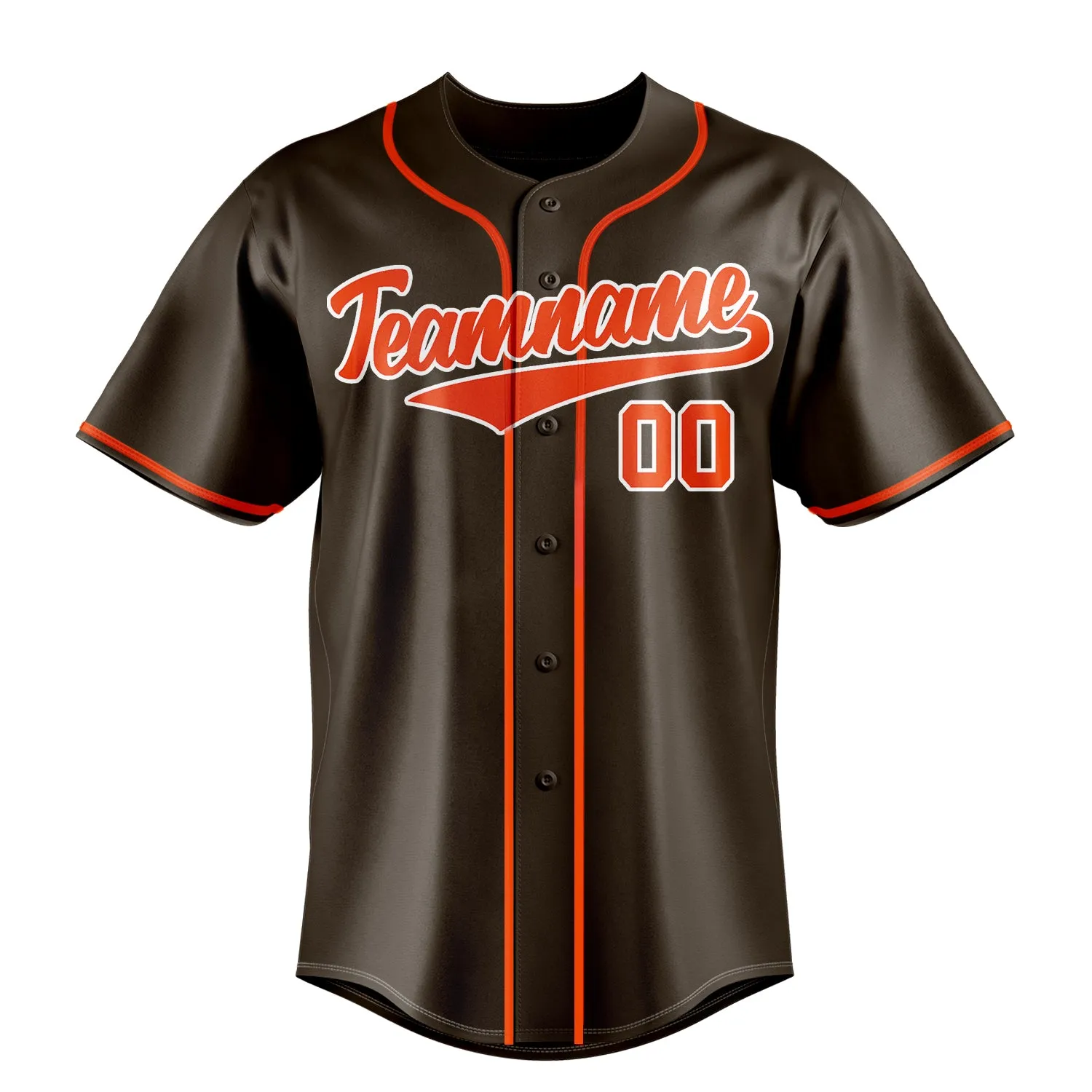 Custom Brown & Orange Color Fan Baseball Jersey sold by Tailorly product image thumbnail 2