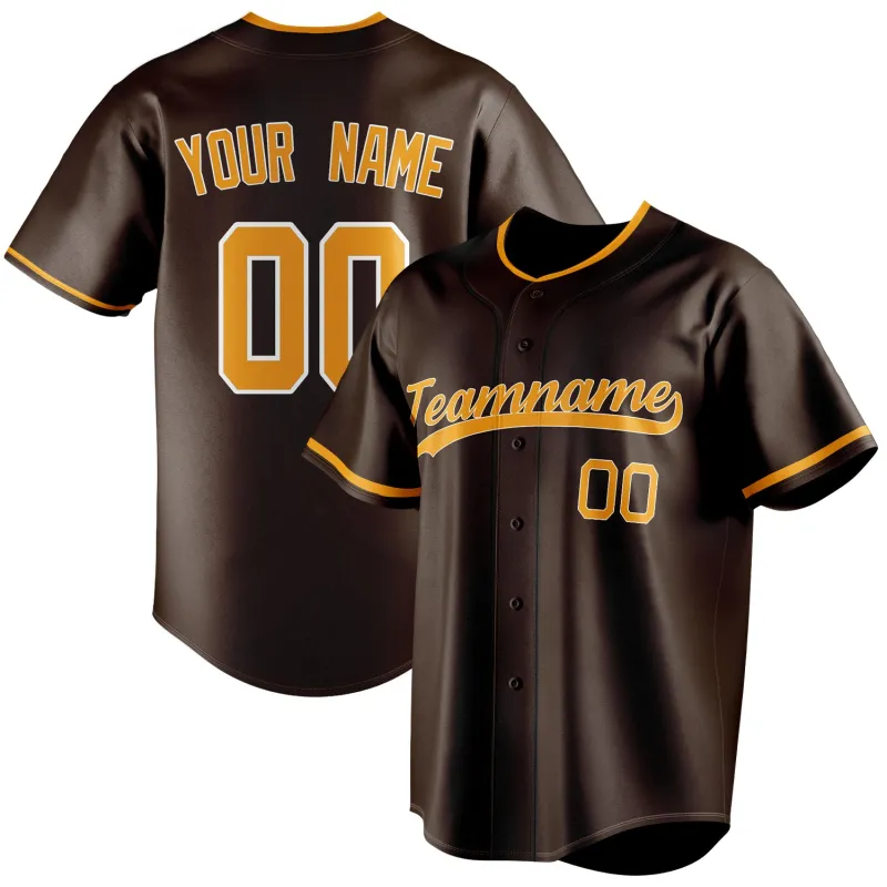 Custom Brown & Orange Color Fan Baseball Jersey sold by Tailorly