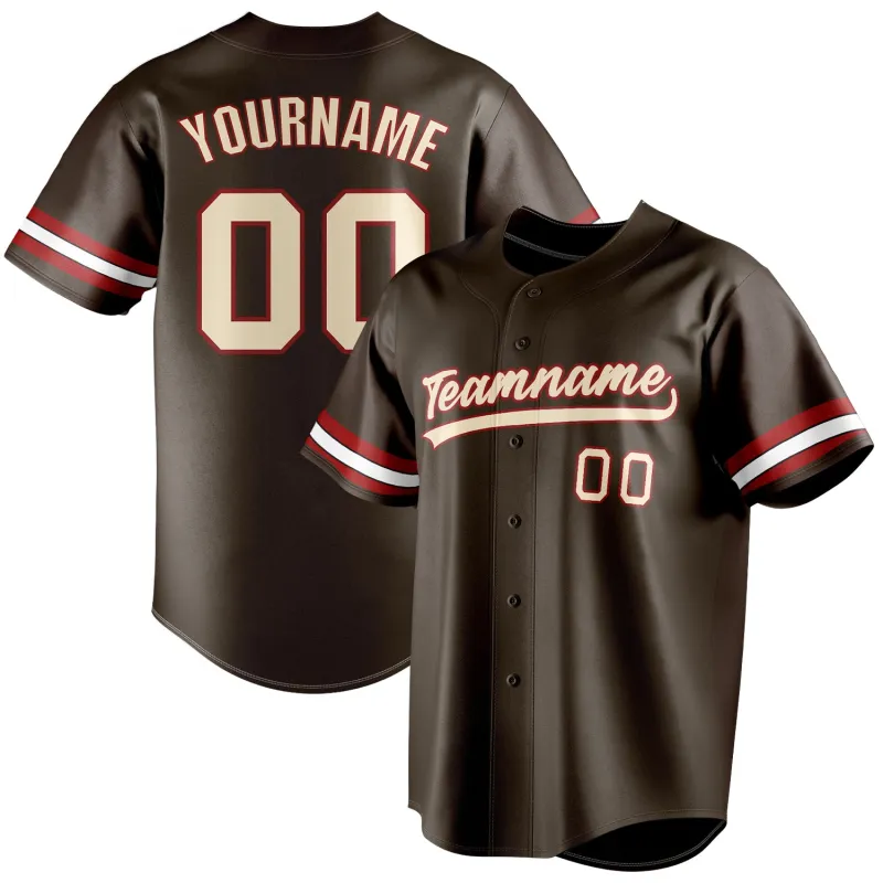 Custom Brown & Cream Color Fan Baseball Jersey sold by Tailorly