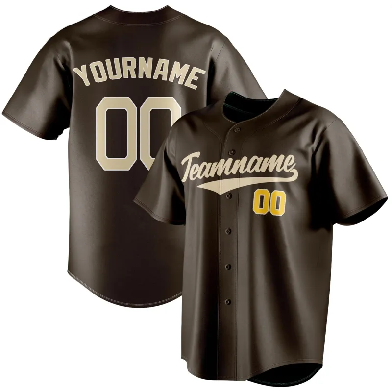 Custom Brown & Cream Color Fan Baseball Jersey sold by Tailorly