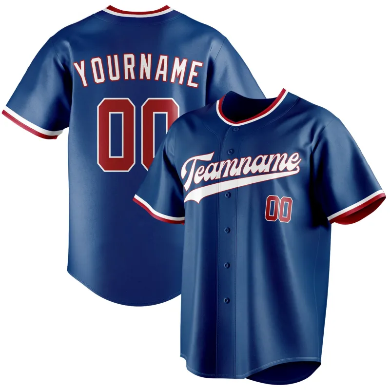Custom Blue & Red Color Fan Baseball Jersey sold by Tailorly