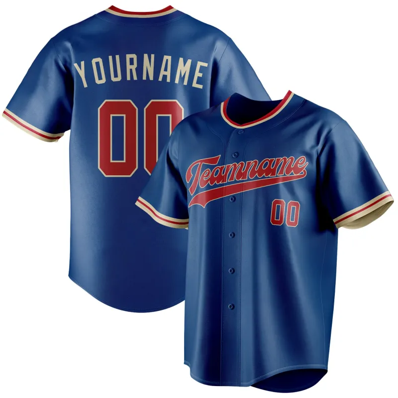 Custom Blue & Red Color Fan Baseball Jersey sold by Tailorly