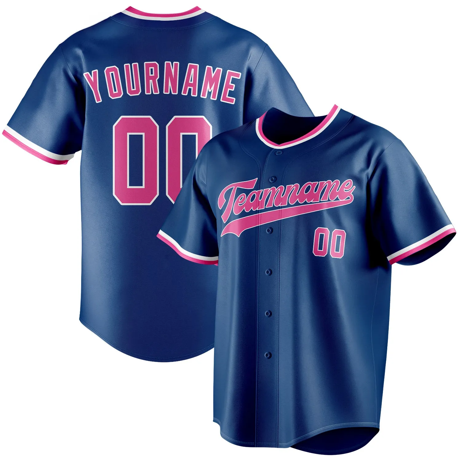 Custom Blue & Pink Color Fan Baseball Jersey sold by Tailorly