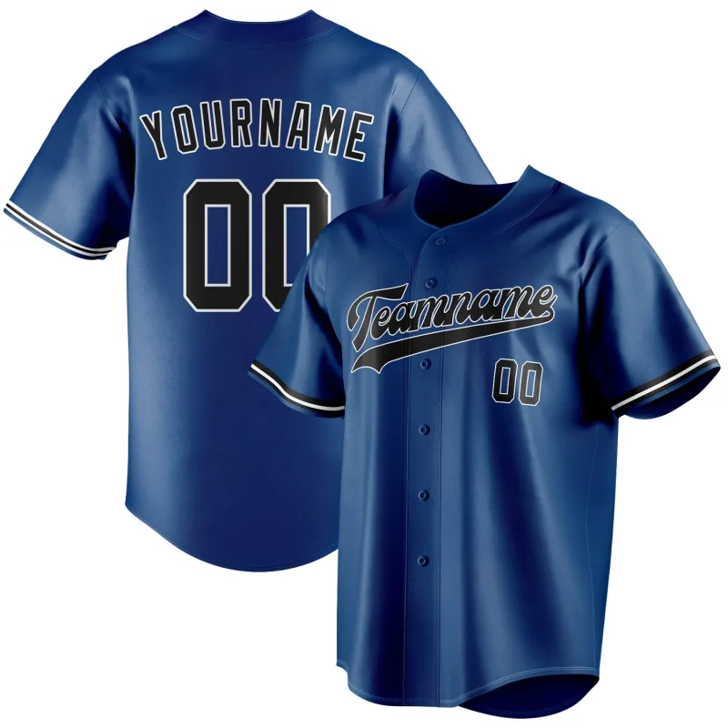 Custom Blue & Black Color Fan Baseball Jersey sold by Tailorly