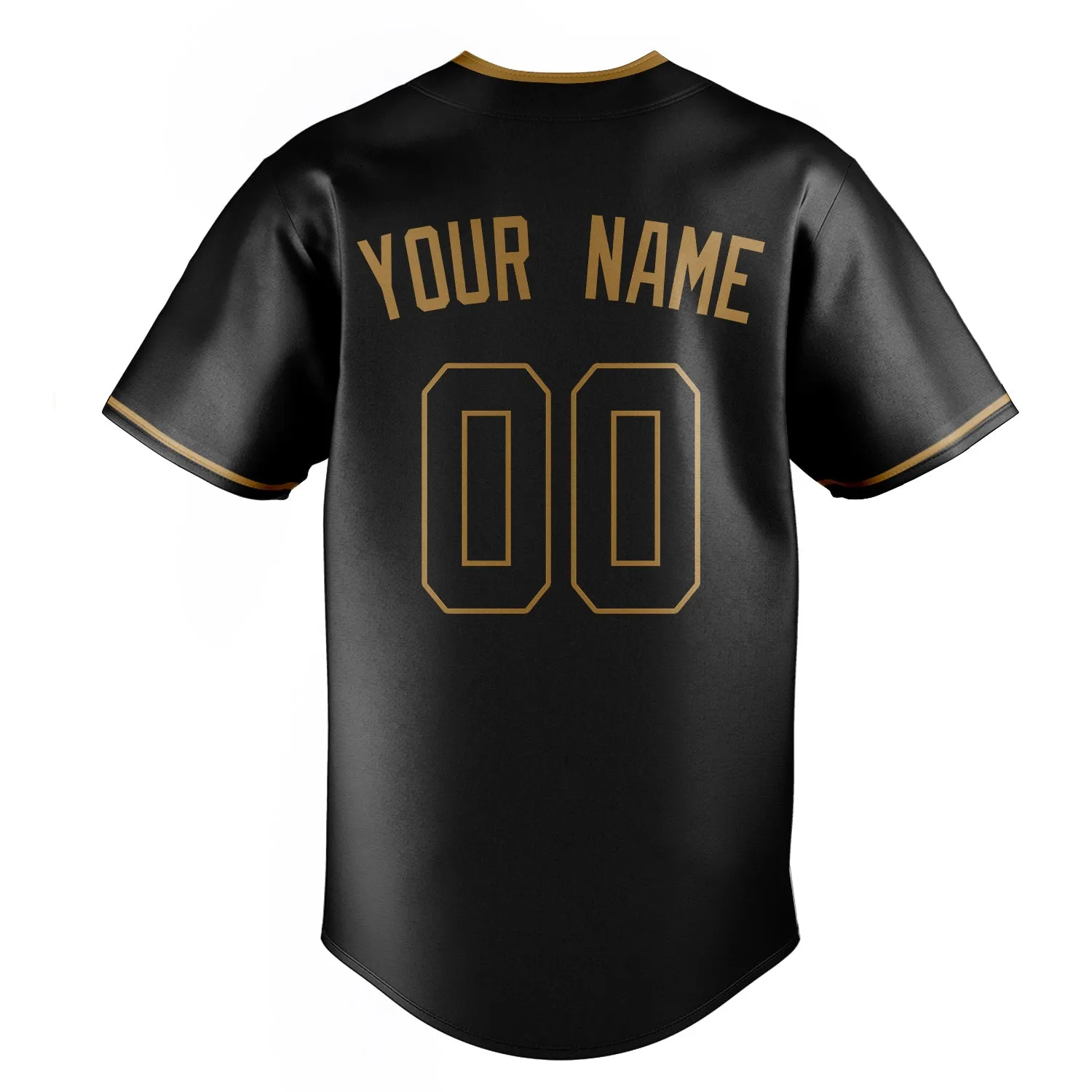 Custom Black & Old Gold Color Fan Baseball Jersey sold by Tailorly product image thumbnail 4