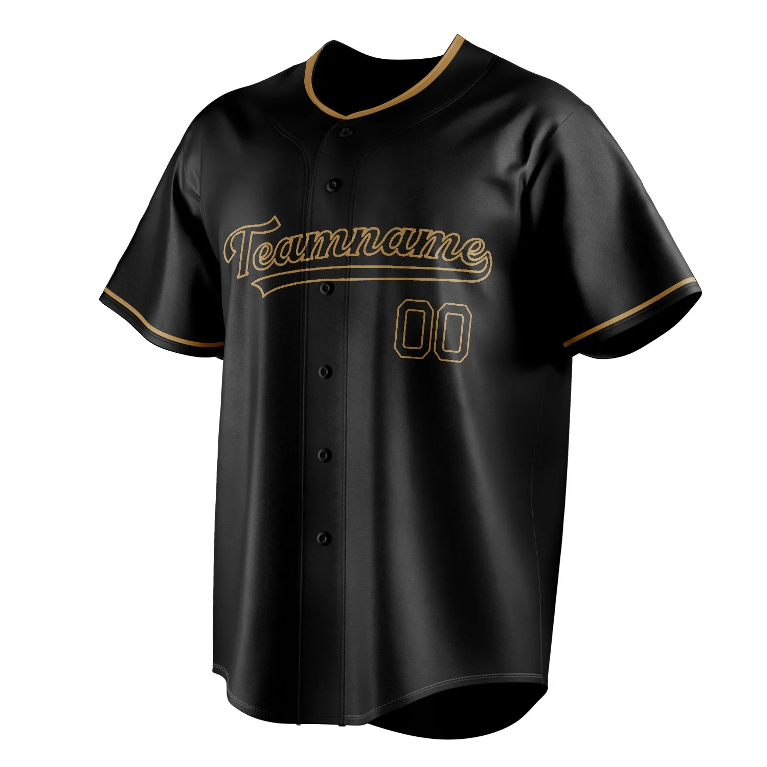 Custom Black & Old Gold Color Fan Baseball Jersey sold by Tailorly product image thumbnail 3