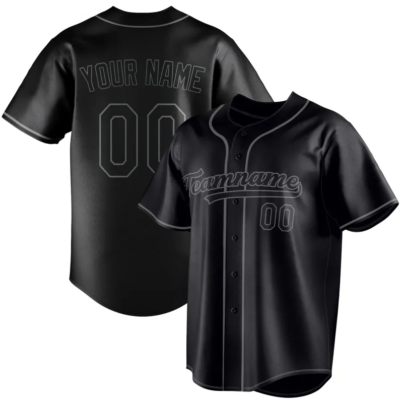 Custom Black & Gray Color Fan Baseball Jersey sold by Tailorly