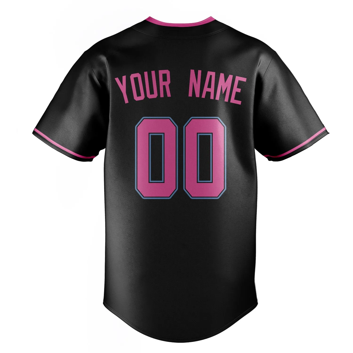 Custom Black & Pink Color Fan Baseball Jersey sold by Tailorly product image thumbnail 4