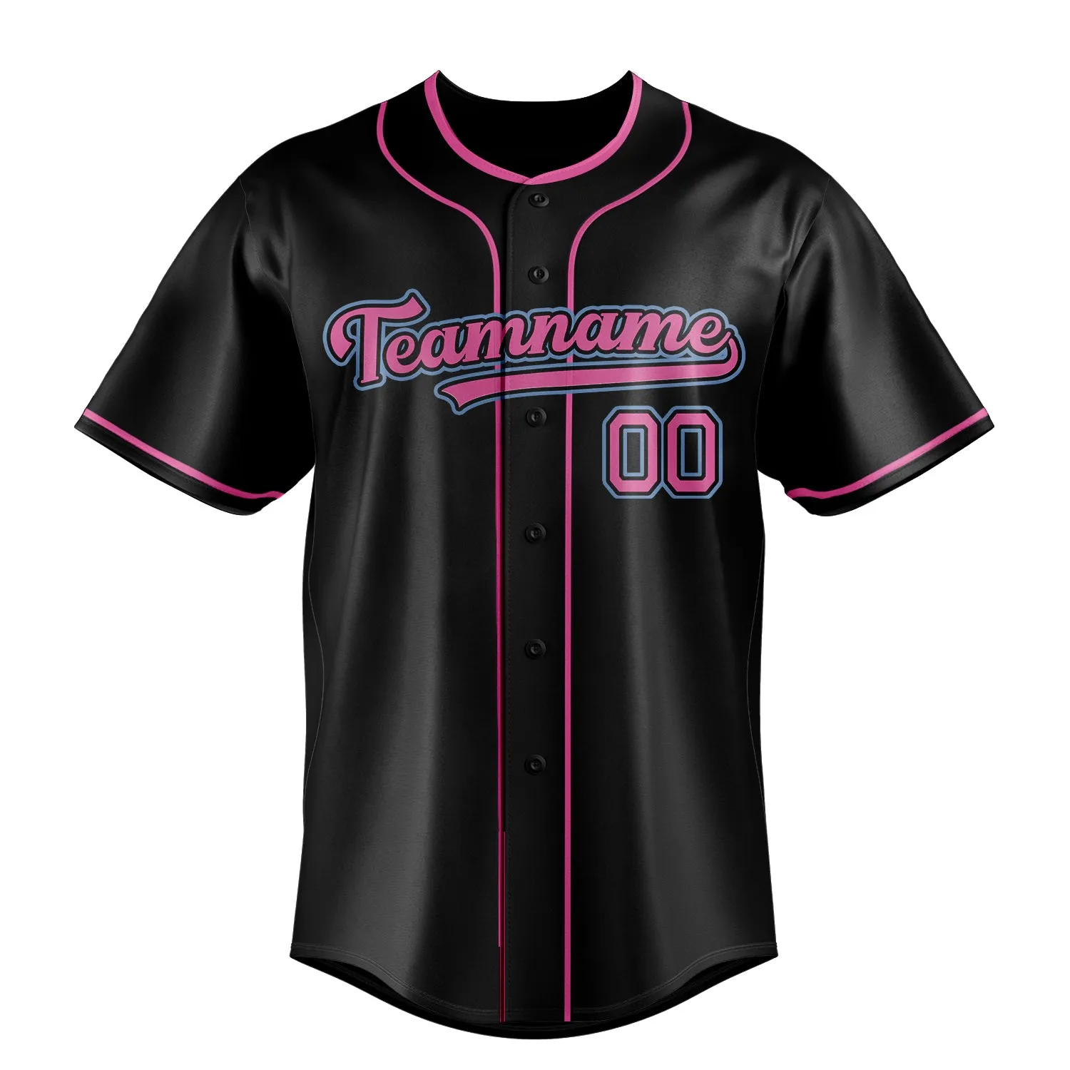 Custom Black & Pink Color Fan Baseball Jersey sold by Tailorly product image thumbnail 2