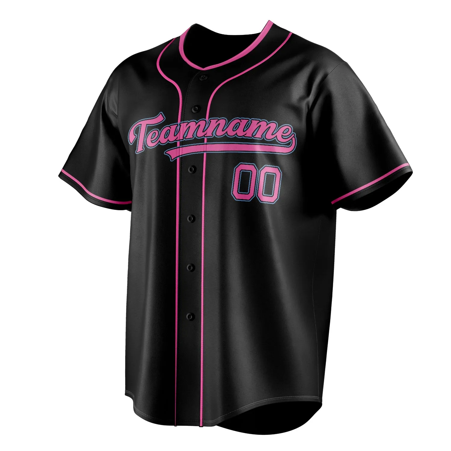 Custom Black & Pink Color Fan Baseball Jersey sold by Tailorly product image thumbnail 3