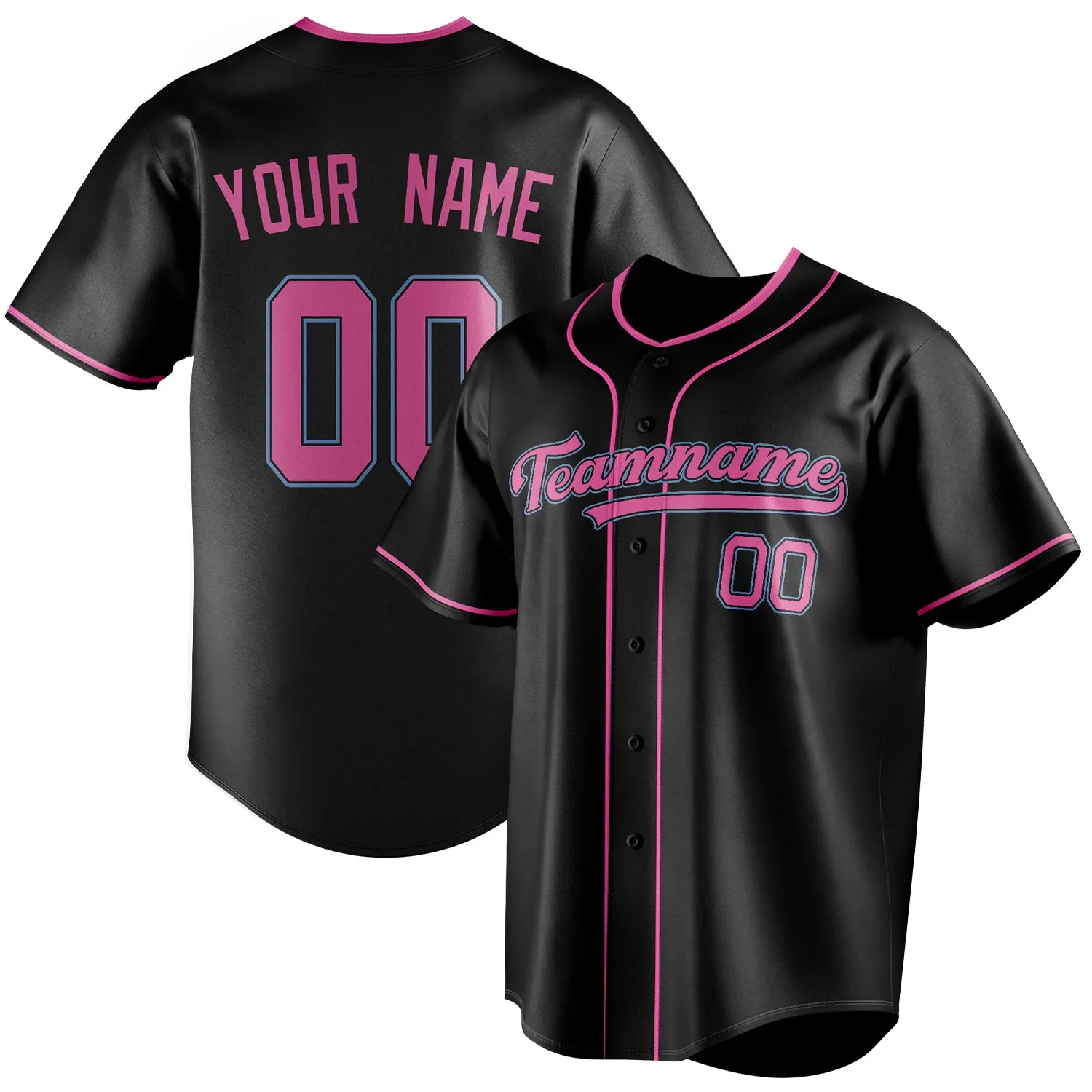 Custom Black & Pink Color Fan Baseball Jersey sold by Tailorly