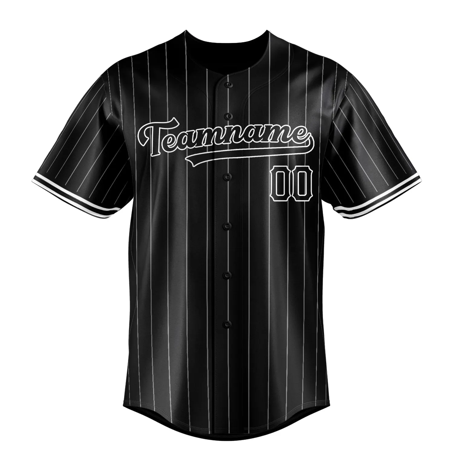 Custom Black & White White Pinstripe Fan Baseball Jersey sold by Tailorly product image thumbnail 2
