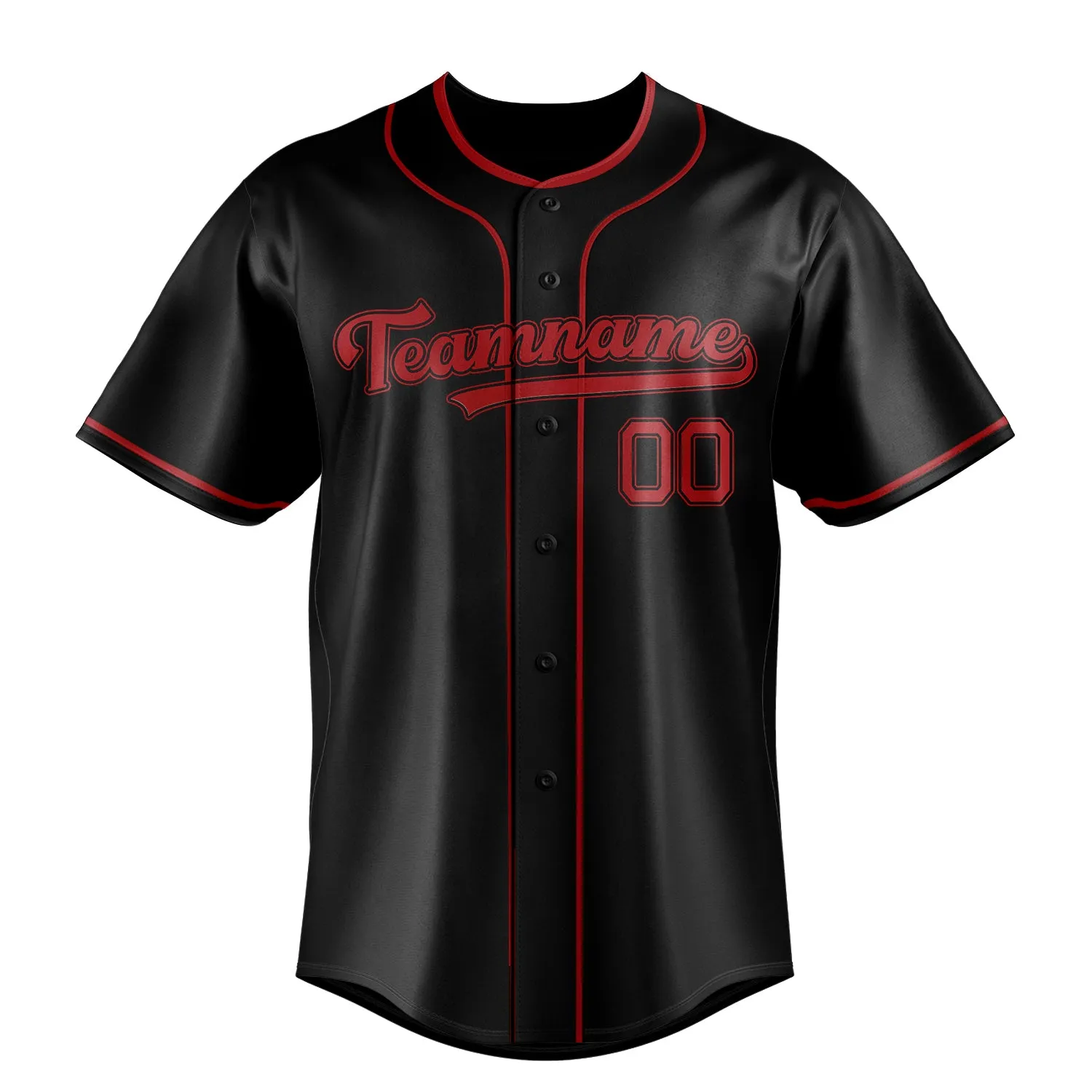 Custom Black & Red Color Fan Baseball Jersey sold by Tailorly product image thumbnail 2
