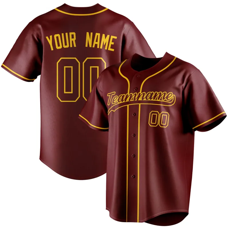Custom Crimson & Gold Color Fan Baseball Jersey sold by Tailorly
