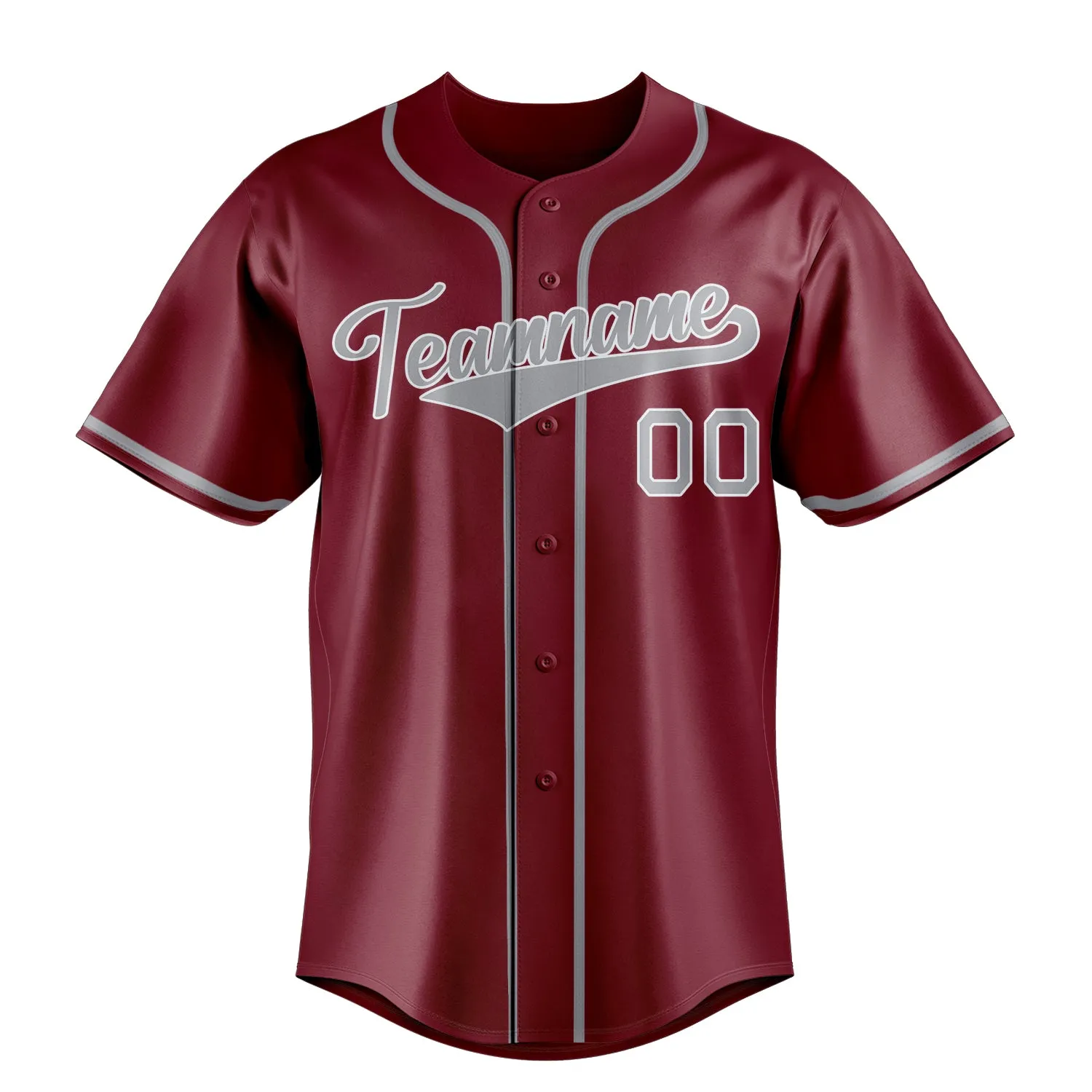 Custom Crimson & Gray Color Fan Baseball Jersey sold by Tailorly product image thumbnail 2