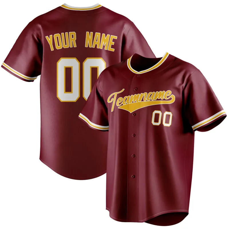Custom Crimson & White Color Fan Baseball Jersey sold by Tailorly
