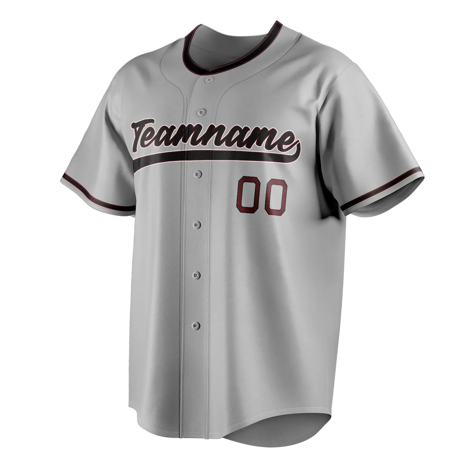 Custom Gray & Black Color Fan Baseball Jersey sold by Tailorly product image thumbnail 3