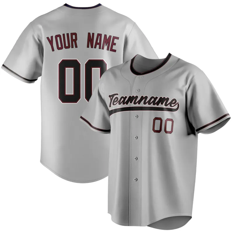 Custom Gray & Black Color Fan Baseball Jersey sold by Tailorly