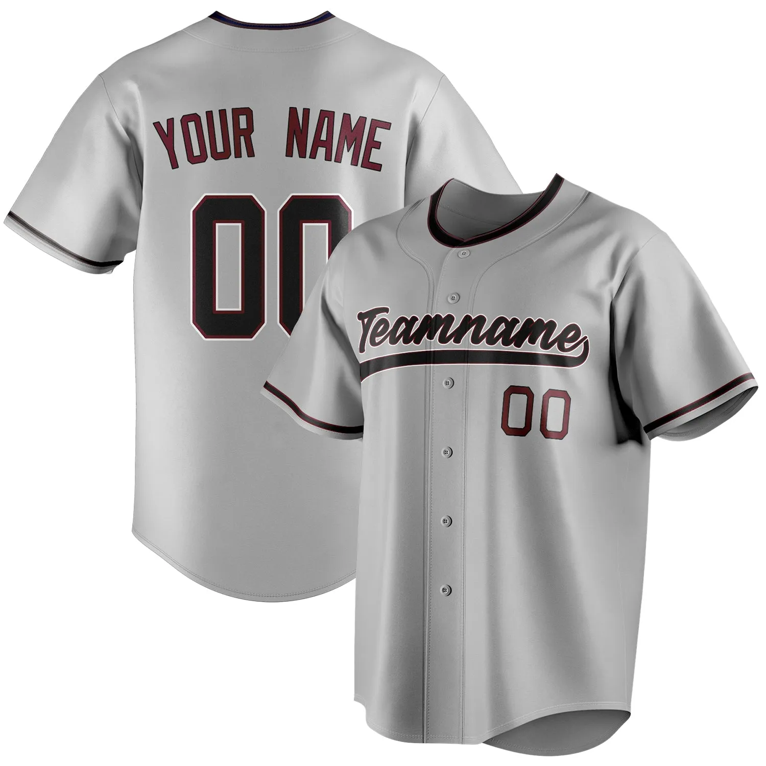 Custom Gray & Black Color Fan Baseball Jersey sold by Tailorly
