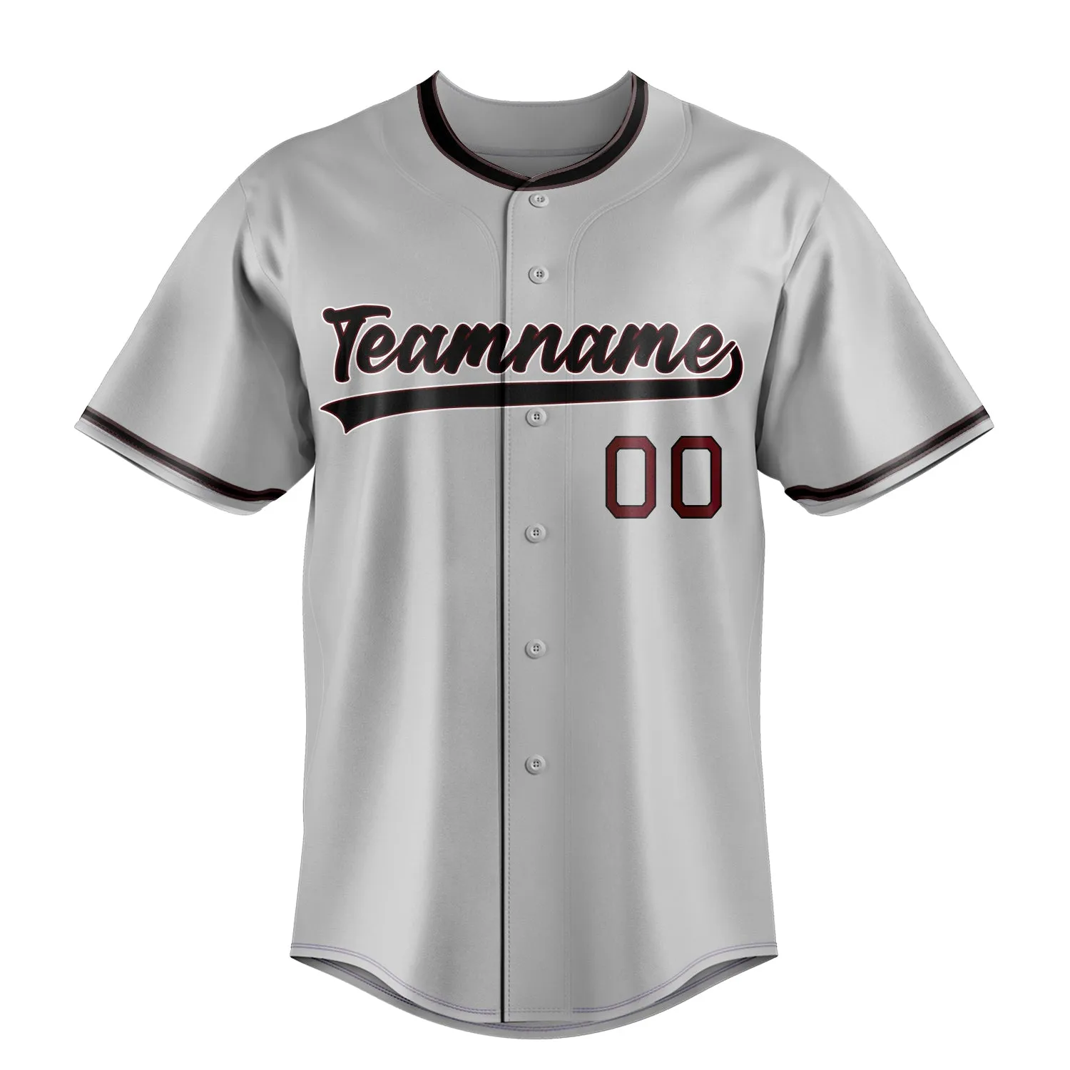 Custom Gray & Black Color Fan Baseball Jersey sold by Tailorly product image thumbnail 2