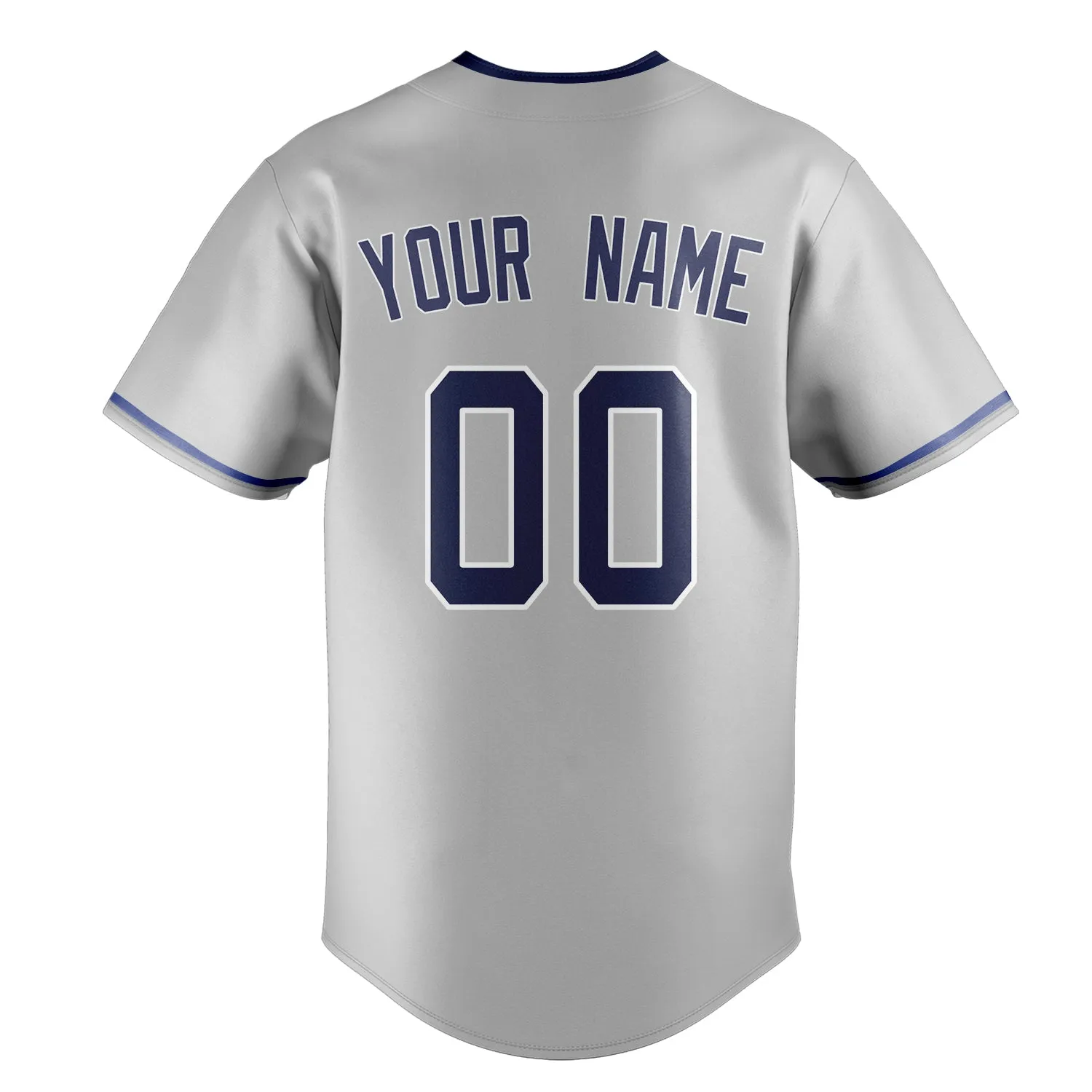 Custom Gray & Navy Color Fan Baseball Jersey sold by Tailorly product image thumbnail 4