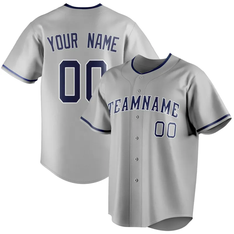 Custom Gray & Navy Color Fan Baseball Jersey sold by Tailorly